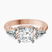 Leona Three stone Side Pear Lab Diamond Engagement Ring in 18kt Rose Gold