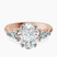 Leona Three stone Side Pear Lab Diamond Engagement Ring in 14kt Rose Gold