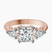 Leona Three stone Side Pear Lab Diamond Engagement Ring in 18kt Rose Gold