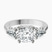 Leona Three stone Side Pear Lab Diamond Engagement Ring in Platinum