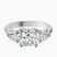 Leona Three stone Side Pear Lab Diamond Engagement Ring in Platinum
