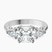 Leona Three stone Side Pear Lab Diamond Engagement Ring in Platinum