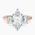Denise Three stone Side Emerald Lab Diamond Engagement Ring in 18kt Rose Gold