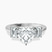 Denise Three stone Side Emerald Lab Diamond Engagement Ring in 9ct White Gold