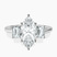 Denise Three stone Side Emerald Lab Diamond Engagement Ring in 9ct White Gold