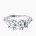 Denise Three stone Side Emerald Lab Diamond Engagement Ring in 10kt White Gold