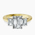 Denise Three stone Side Emerald Lab Diamond Engagement Ring in 18ct Yellow Gold
