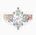 Dionne Three Stone Side Oval Lab Diamond Engagement Ring in 10kt Rose Gold