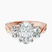 Dionne Three Stone Side Oval Lab Diamond Engagement Ring in 14kt Rose Gold