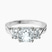 Dionne Three Stone Side Oval Lab Diamond Engagement Ring in 10kt White Gold