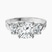 Pre-Designed 10kt White Gold Dionne Three Stone Side Oval Lab Diamond Ring