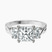 Dionne Three Stone Side Oval Lab Diamond Engagement Ring in 10kt White Gold