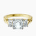 Dionne Three Stone Side Oval Lab Diamond Engagement Ring in 10kt Yellow Gold