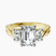 Dionne Three Stone Side Oval Lab Diamond Engagement Ring in 18kt Yellow Gold