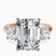 Pre-Designed 18kt Rose Gold Kinsley Three Stone Side Cushion Lab Diamond Ring