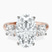 Pre-Designed 14kt Rose Gold Kinsley Three Stone Side Cushion Lab Diamond Ring