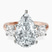Pre-Designed 14kt Rose Gold Kinsley Three Stone Side Cushion Lab Diamond Ring