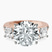 Pre-Designed 10kt Rose Gold Kinsley Three Stone Side Cushion Lab Diamond Ring