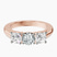 Pre-Designed 14kt Rose Gold Kinsley Three Stone Side Cushion Lab Diamond Ring