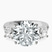 Pre-Designed 10kt White Gold Kinsley Three Stone Side Cushion Lab Diamond Ring