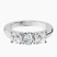 Pre-Designed 10kt White Gold Kinsley Three Stone Side Cushion Lab Diamond Ring