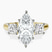 Pre-Designed 10kt Yellow Gold Kinsley Three Stone Side Cushion Lab Diamond Ring