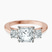 Emery Three Stone Side Cushion Lab Diamond Engagement Ring in 10kt Rose Gold
