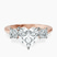Emery Three Stone Side Cushion Lab Diamond Engagement Ring in 14ct Rose Gold