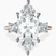 Pre-Designed 14kt Rose Gold Emery Three Stone Side Cushion Lab Diamond Ring