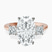 Pre-Designed 14kt Rose Gold Emery Three Stone Side Cushion Lab Diamond Ring