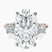 Pre-Designed 14kt Rose Gold Emery Three Stone Side Cushion Lab Diamond Ring