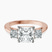 Emery Three Stone Side Cushion Lab Diamond Engagement Ring in 10kt Rose Gold