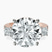 Pre-Designed 14kt Rose Gold Emery Three Stone Side Cushion Lab Diamond Ring