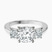 Emery Three Stone Side Cushion Lab Diamond Engagement Ring in 10kt White Gold