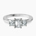 Pre-Designed 10kt White Gold Emery Three Stone Side Cushion Lab Diamond Ring