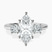 Emery Three Stone Side Cushion Lab Diamond Engagement Ring in 10kt White Gold