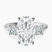 Pre-Designed 10kt White Gold Emery Three Stone Side Cushion Lab Diamond Ring