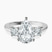 Emery Three Stone Side Cushion Lab Diamond Engagement Ring in 10kt White Gold
