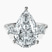 Pre-Designed 10kt White Gold Emery Three Stone Side Cushion Lab Diamond Ring