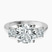 Pre-Designed 10kt White Gold Emery Three Stone Side Cushion Lab Diamond Ring