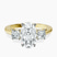 Pre-Designed 9ct Yellow Gold Emery Three Stone Side Cushion Lab Diamond Ring