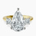 Pre-Designed 10kt Yellow Gold Emery Three Stone Side Cushion Lab Diamond Ring