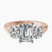 Pre-Designed 18kt Rose Gold Georgina Rodriguez Three Stone Side Oval Lab Diamond Ring