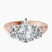 Pre-Designed 18kt Rose Gold Georgina Rodriguez Three Stone Side Oval Lab Diamond Ring