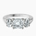 Pre-Designed Platinum Georgina Rodriguez Three Stone Side Oval Lab Diamond Ring