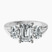 Pre-Designed Platinum Georgina Rodriguez Three Stone Side Oval Lab Diamond Ring