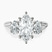 Pre-Designed Platinum Georgina Rodriguez Three Stone Side Oval Lab Diamond Ring