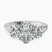 Georgina Rodriguez Three Stone Side Oval Lab Diamond Engagement Ring in 10kt White Gold