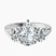 Pre-Designed Platinum Georgina Rodriguez Three Stone Side Oval Lab Diamond Ring