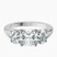Pre-Designed Platinum Georgina Rodriguez Three Stone Side Oval Lab Diamond Ring